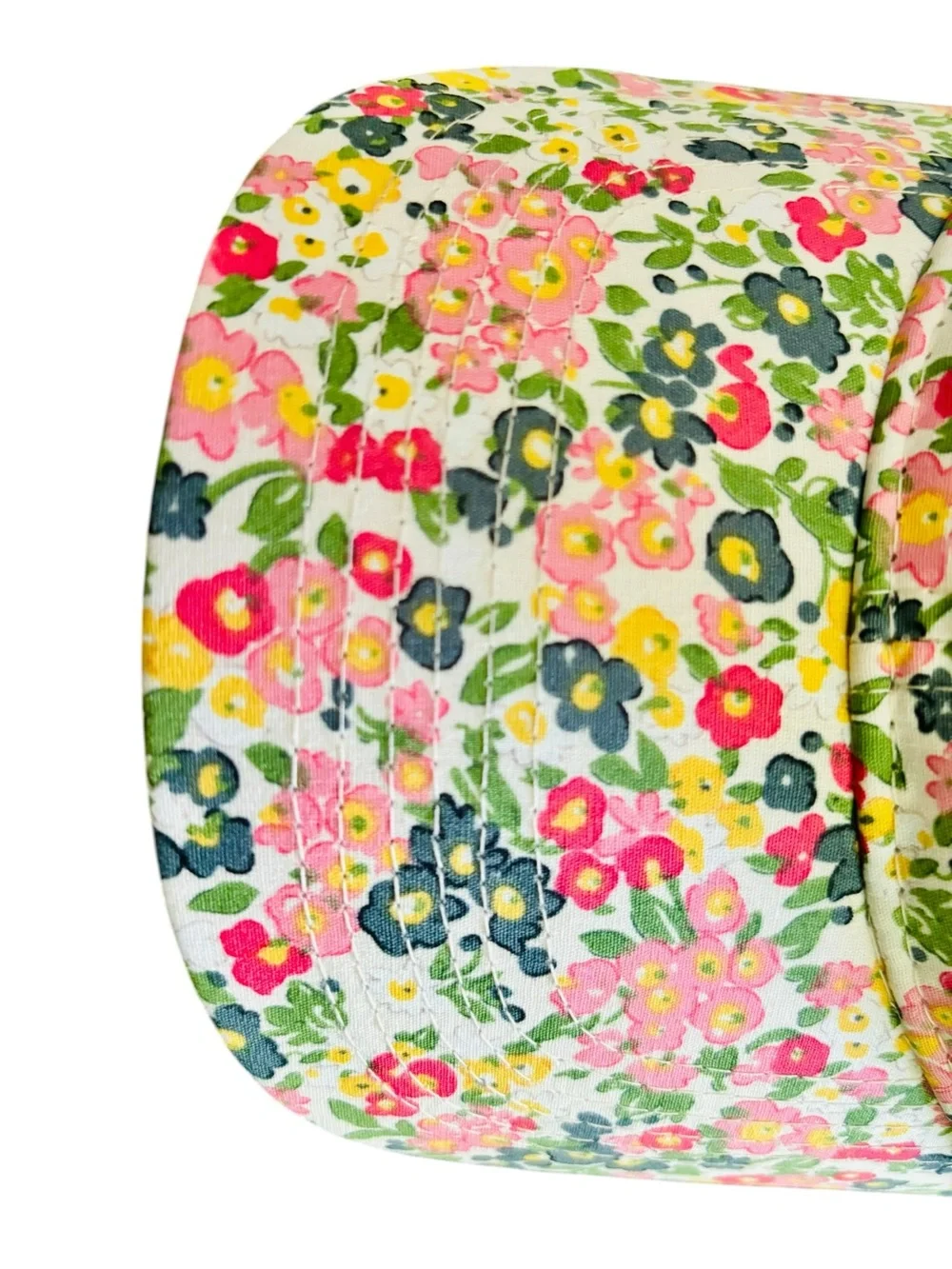 Women’s OS Adjustable Whimsical Floral Print Baseball Cap - Pink & Green - Picture 3 of 8